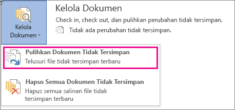 Cara Mengembalikan File Yang Belum Tersimpan Di Excel. Memulihkan versi file Office yang lebih lama