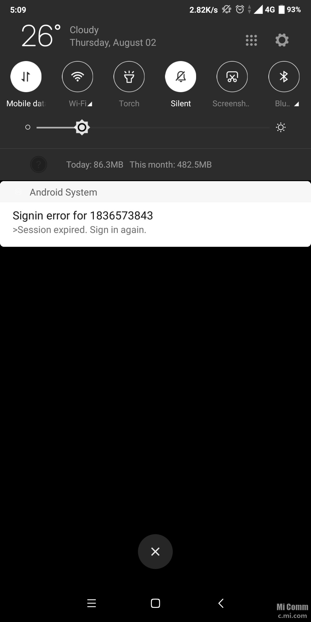 Mi Cloud Sign In. sign in error, session expired?? tolong bantu gan