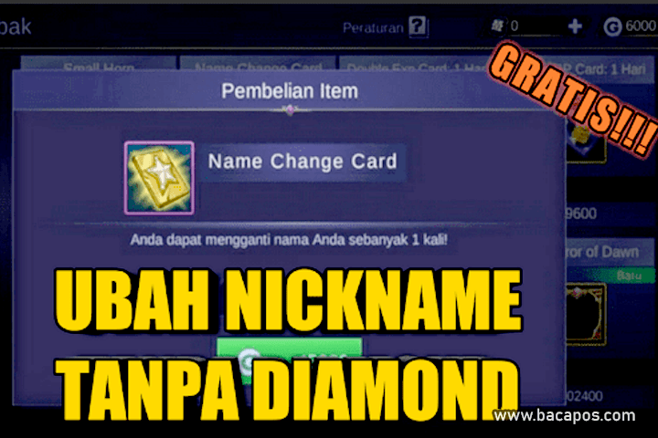 Cara Mendapatkan Kartu Ganti Nama Mobile Legend Gratis 2021. Cara Mendapatkan Kartu Ganti Nama Mobile Legend Gratis