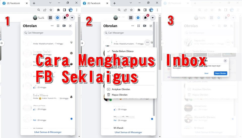 Cara Hapus Inbox Fb Sekaligus. Cara Menghapus Inbox FB Sekaligus, Sangat Efisien