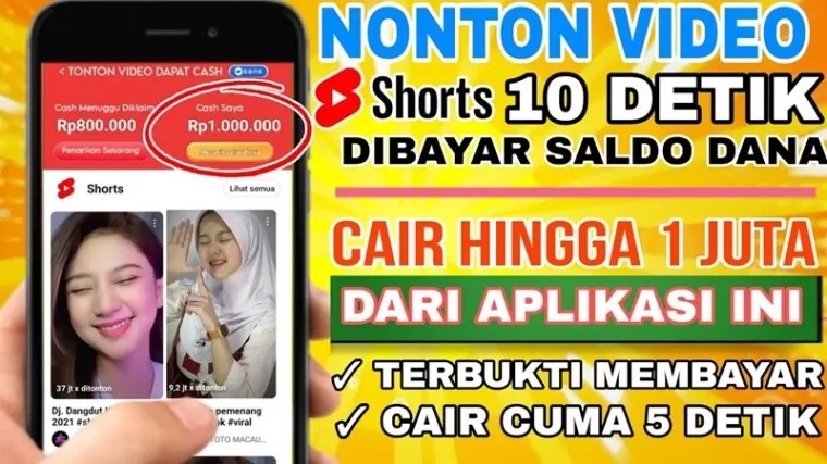 Nonton Iklan Dapat Uang. Nonton Short Video dapat Uang Gratis hingga Rp 1 Juta, Emang bisa?