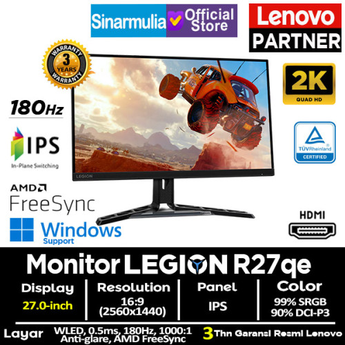 Hp Gaming Lenovo Legion. Monitor Gaming Lenovo Legion R27qe IPS 180Hz 0.5ms 2K QHD 99%sRGB